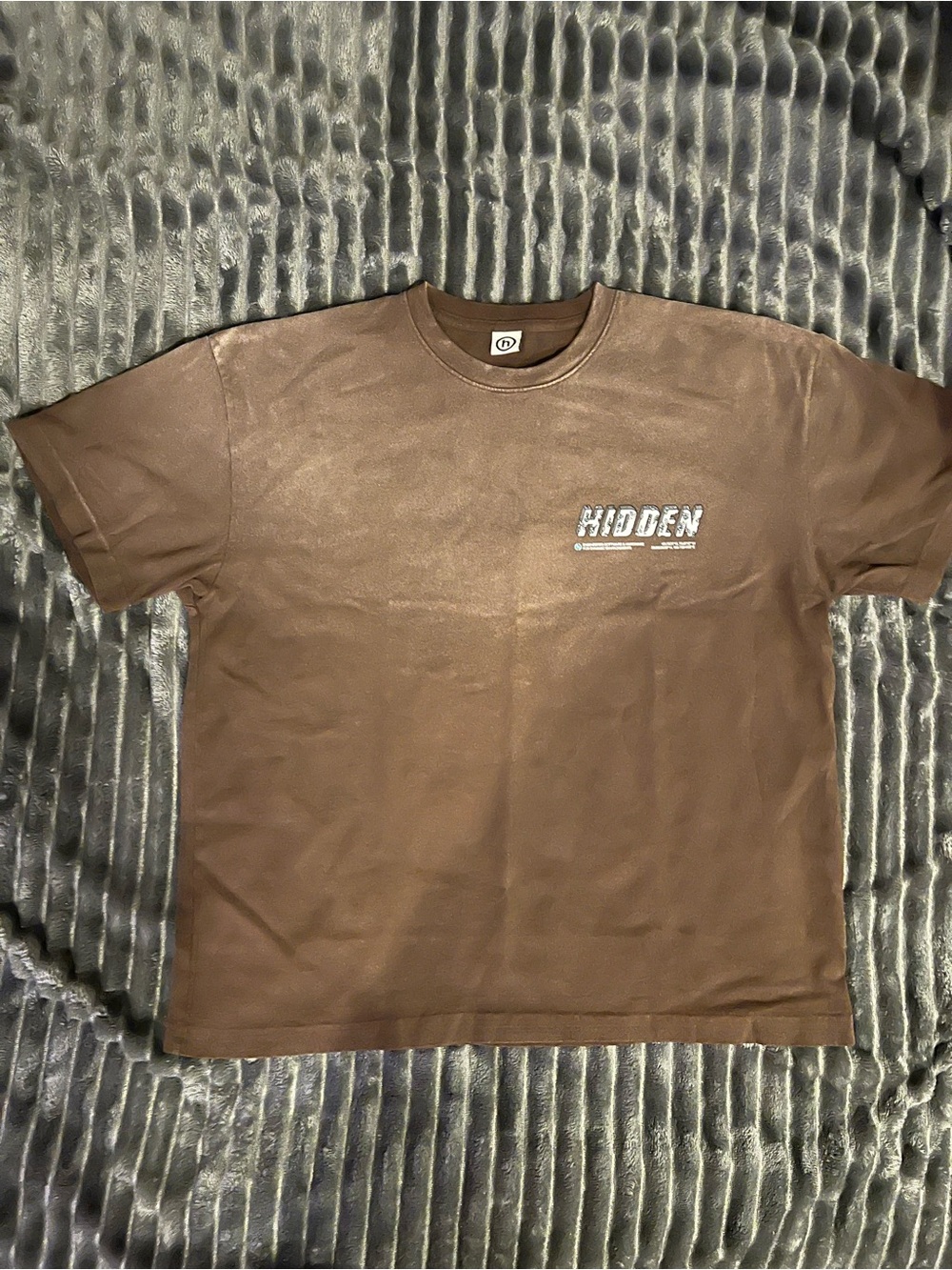 Hidden Graphic Crewneck T-Shirt in Brown - Men's Casual Tee